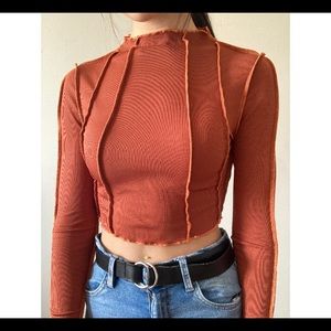 ORANGE STITCH TOP